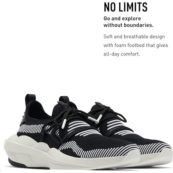 NEW Sorel Size 7.5 Women's Explorer Defy Striped Sneakers - Black - Picture 2 of 6